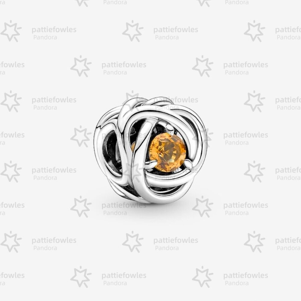 Pandora November Honey Eternity Circle Charm|Pendant